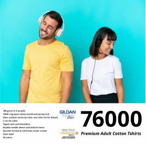 Gildan Premium Cotton T Shirt 76000 (Short Sleeve)